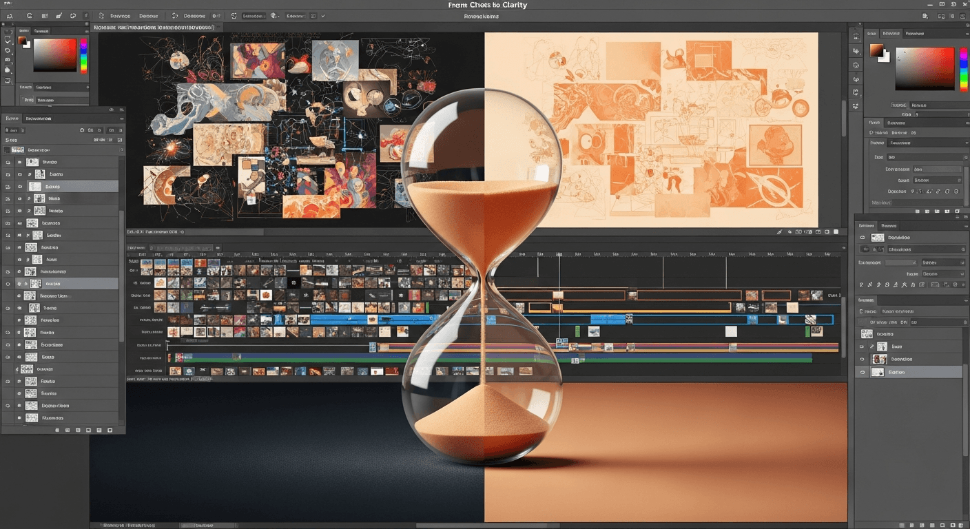 Photoshop chaos versus clean AI-generated thumbnails