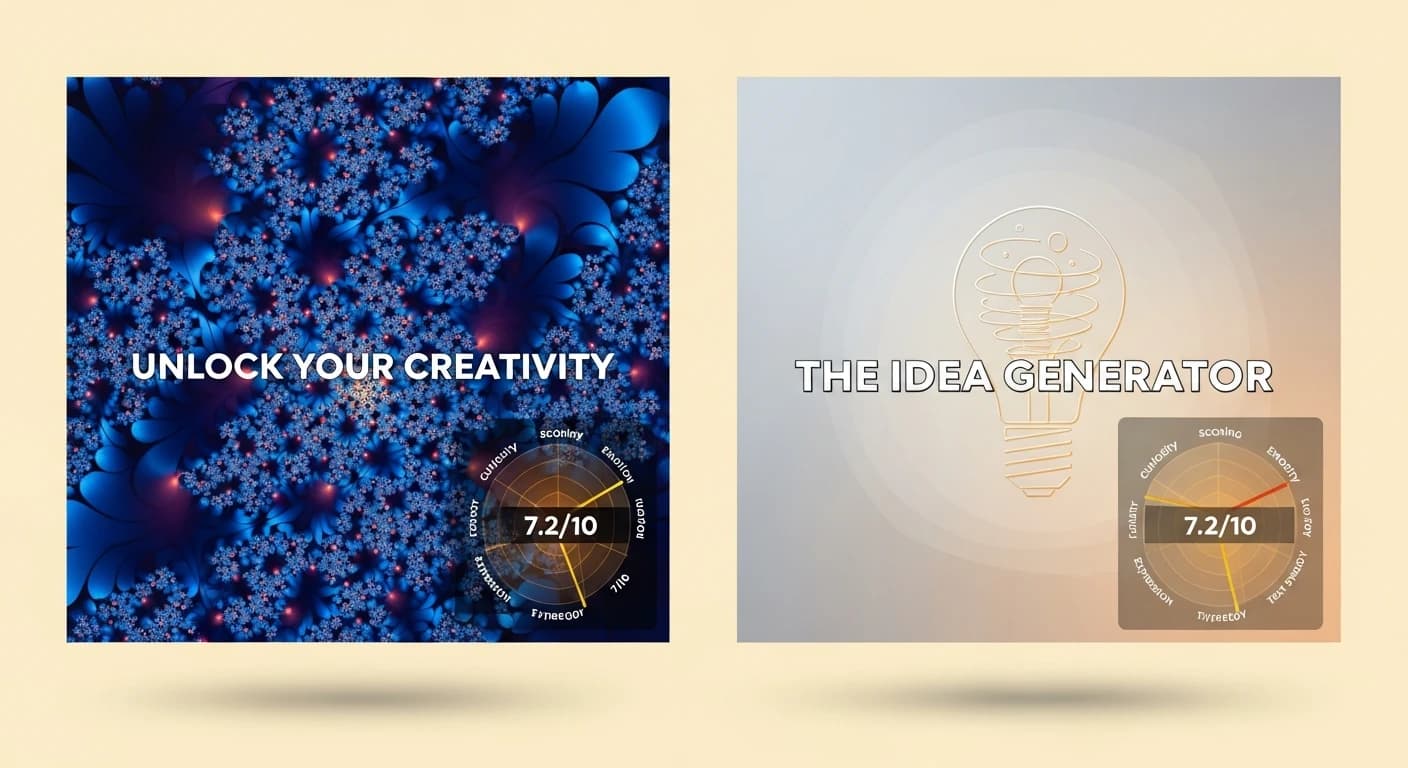 Hooksnap AI-generated thumbnail variants with quality scoring comparison