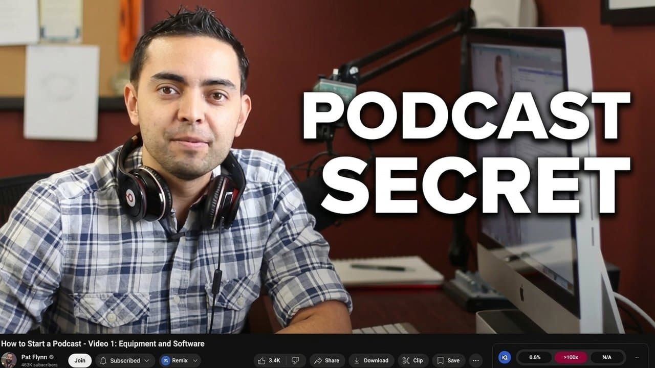 Engaging solo podcast thumbnail with topic callout after Hooksnap